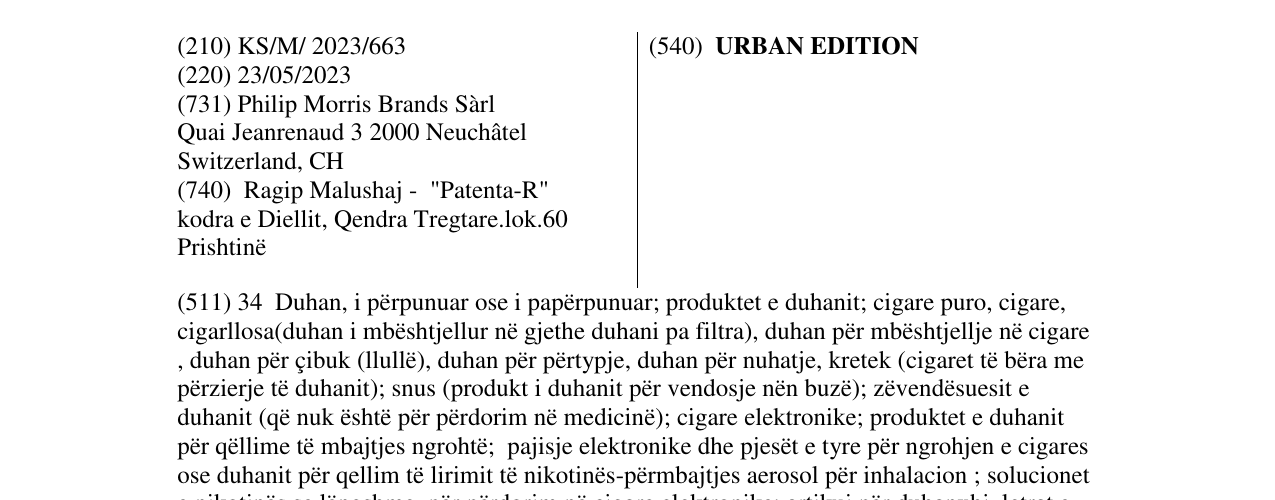 Zëri i markës URBAN EDITION në buletin