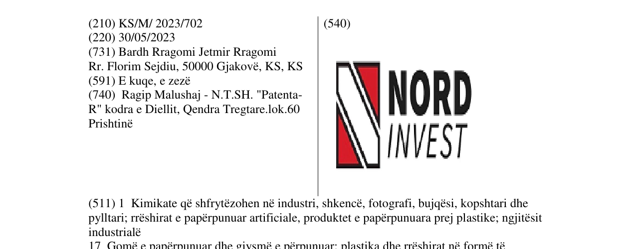 Zëri i markës NORD INVEST në buletin