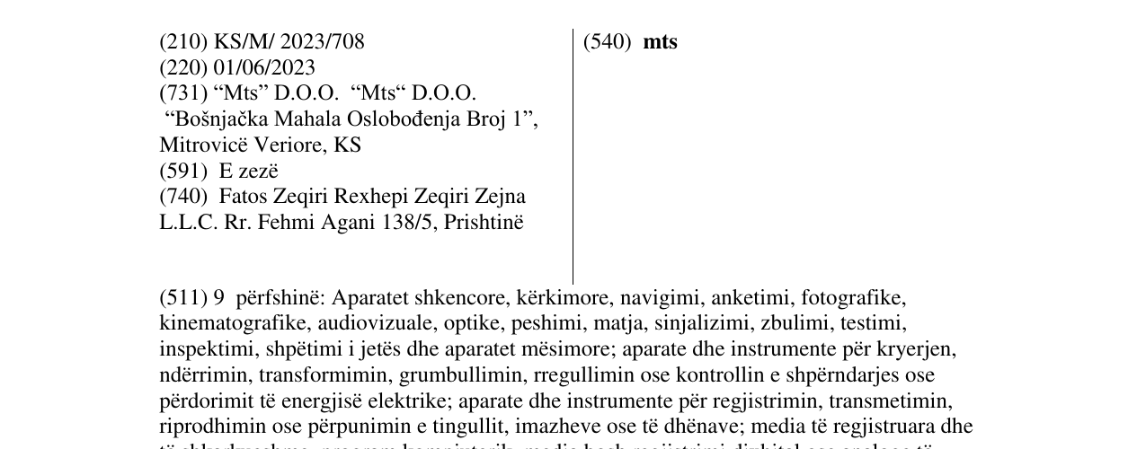 Zëri i markës mts në buletin