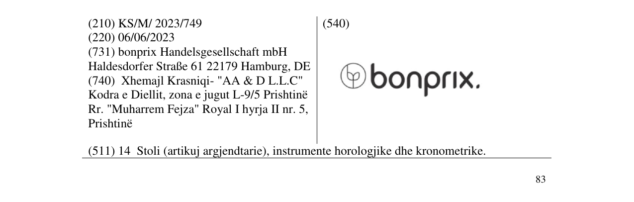 Zëri i markës bonprix në buletin