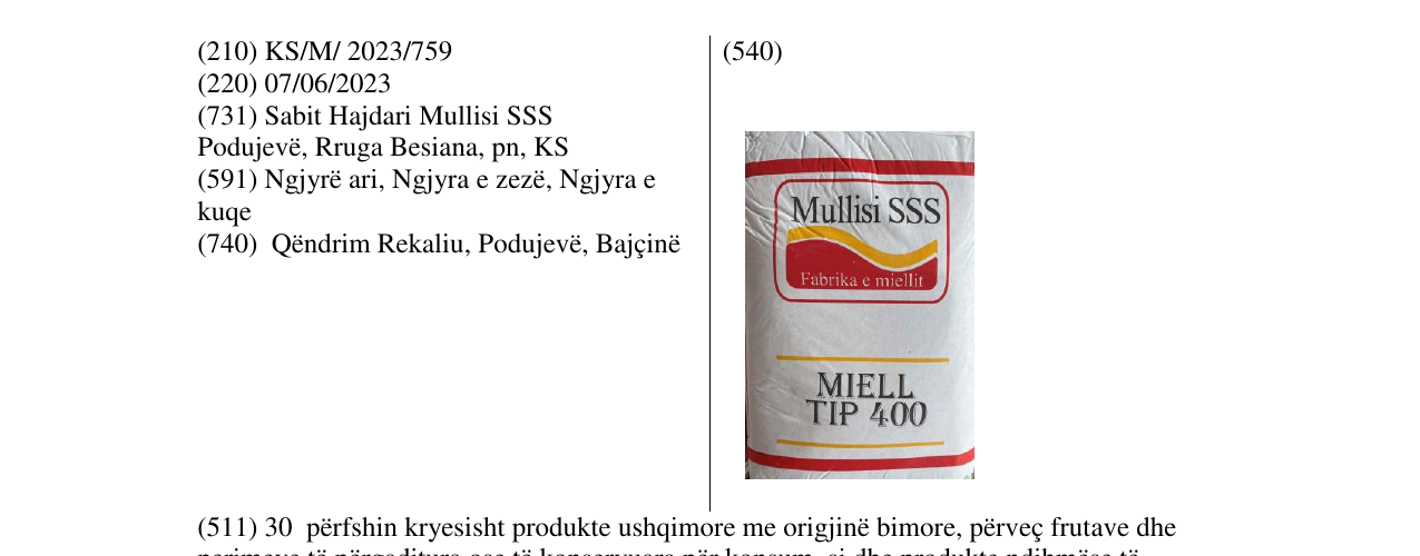 Zëri i markës mullisi në buletin
