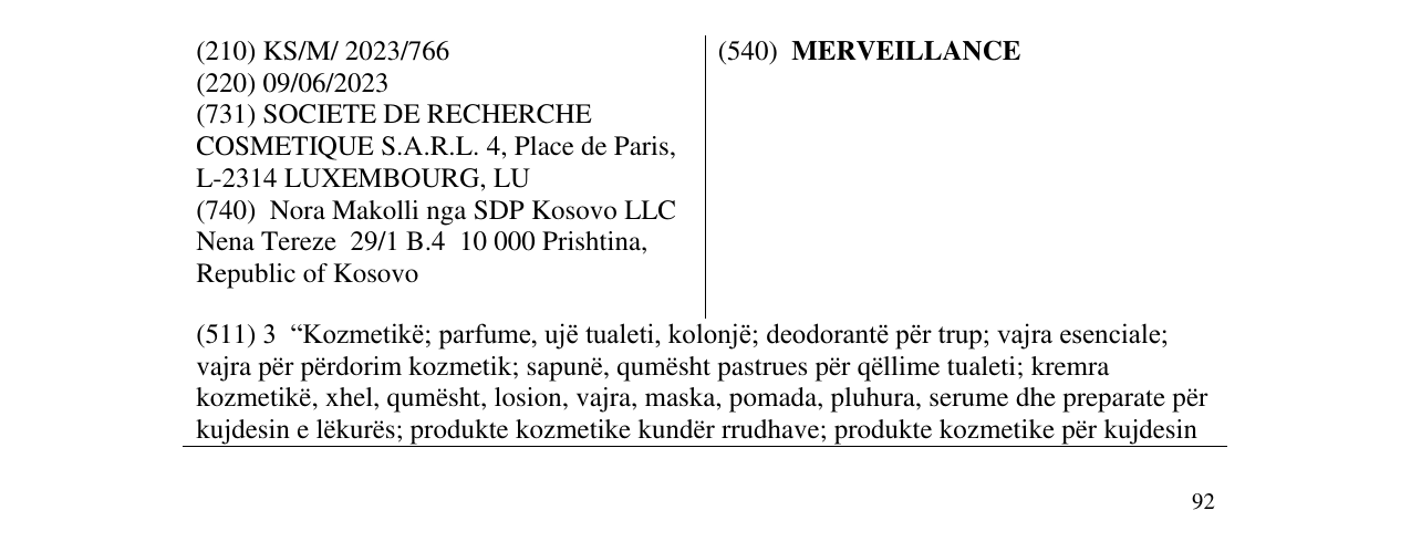 Zëri i markës MERVEILLANCE në buletin