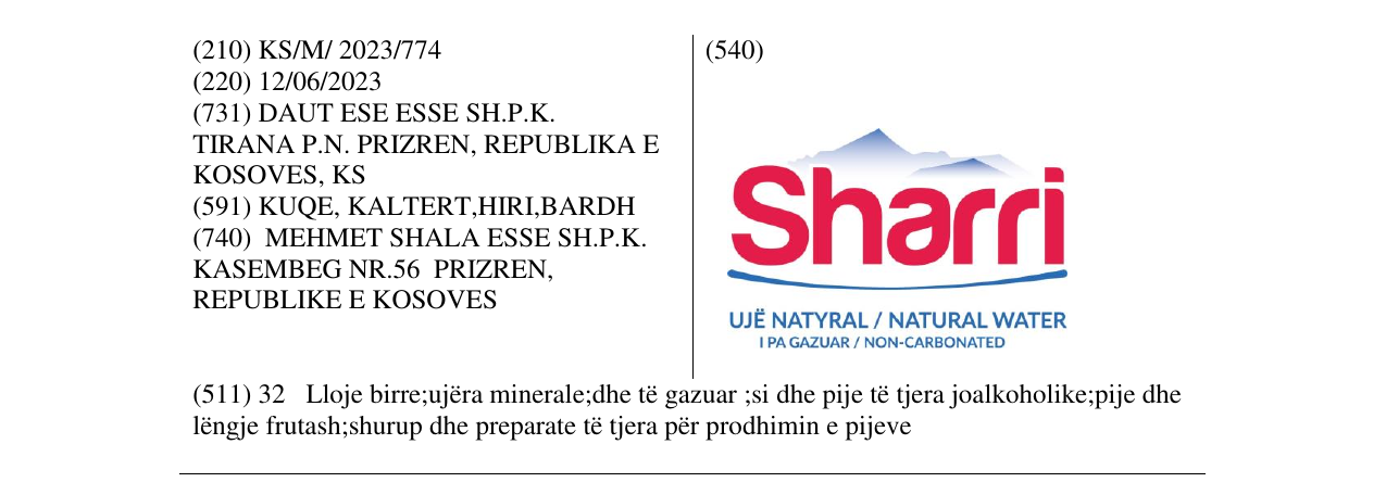 Zëri i markës Sharri në buletin