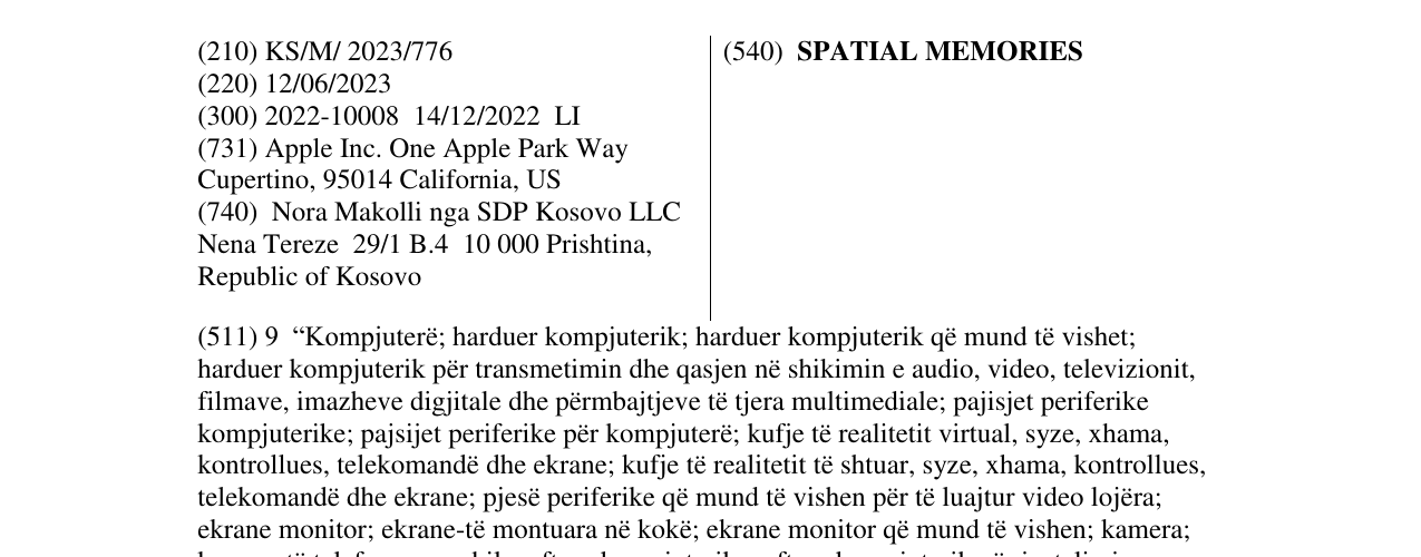 Zëri i markës SPATIAL MEMORIES në buletin