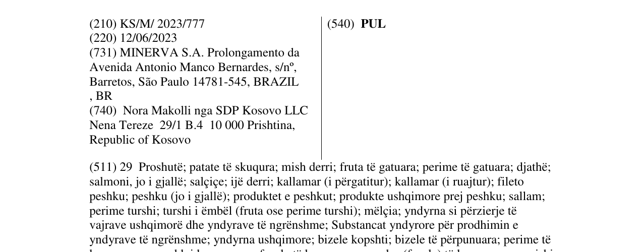 Zëri i markës PUL në buletin