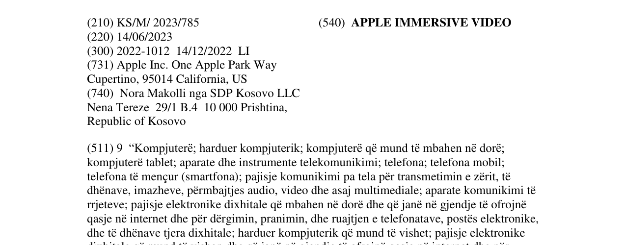Zëri i markës APPLE IMMERSIVE VIDEO në buletin