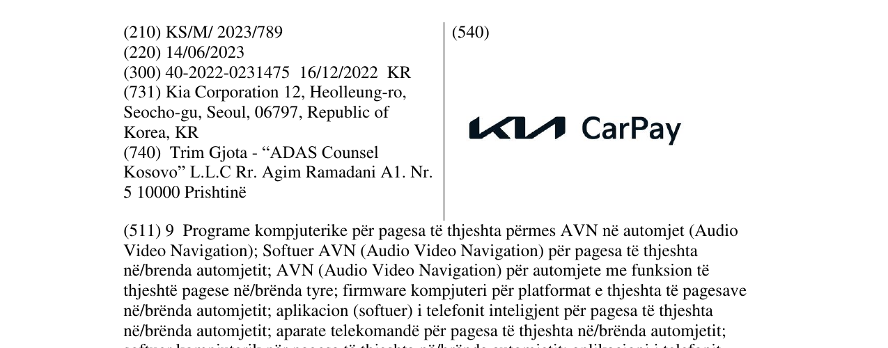 Zëri i markës KIA Car Pay në buletin