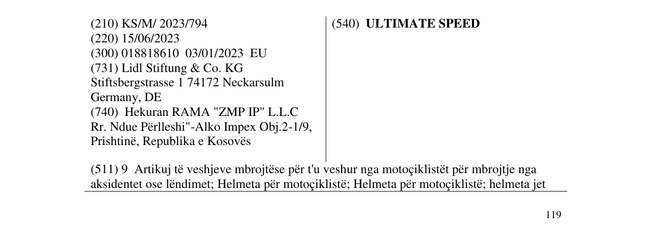 Zëri i markës ULTIMATE SPEED në buletin