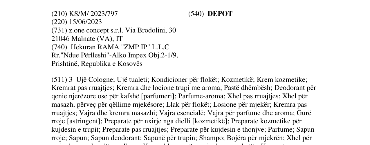 Zëri i markës DEPOT në buletin