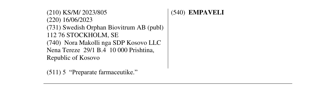 Zëri i markës EMPAVELI në buletin