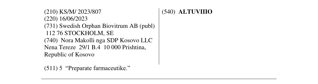 Zëri i markës ALTUVIIIO në buletin
