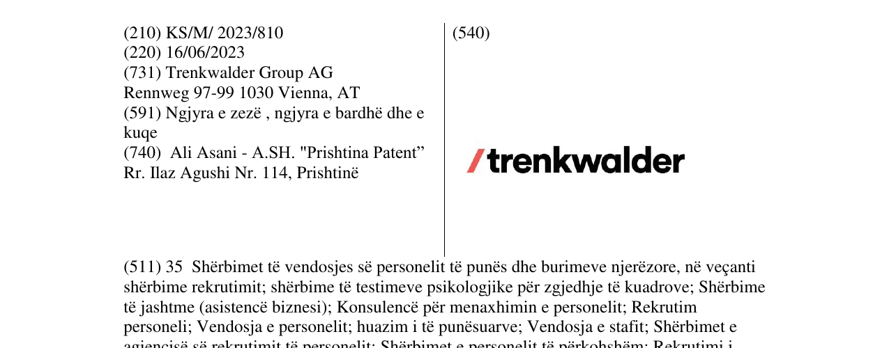 Zëri i markës trenkwalder në buletin