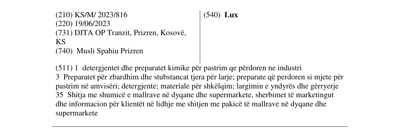 Zëri i markës Lux në buletin