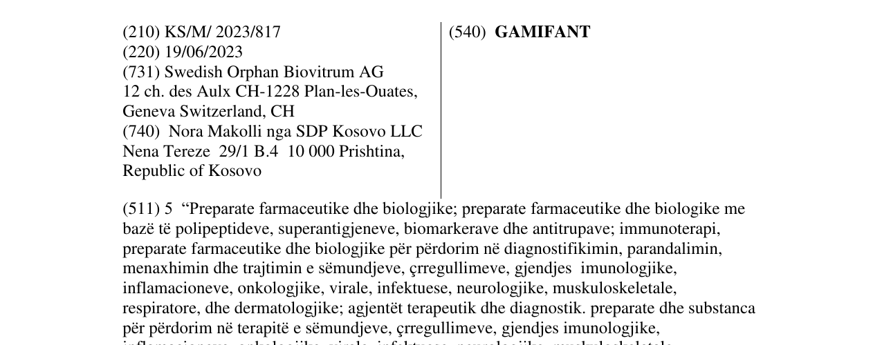 Zëri i markës GAMIFANT në buletin