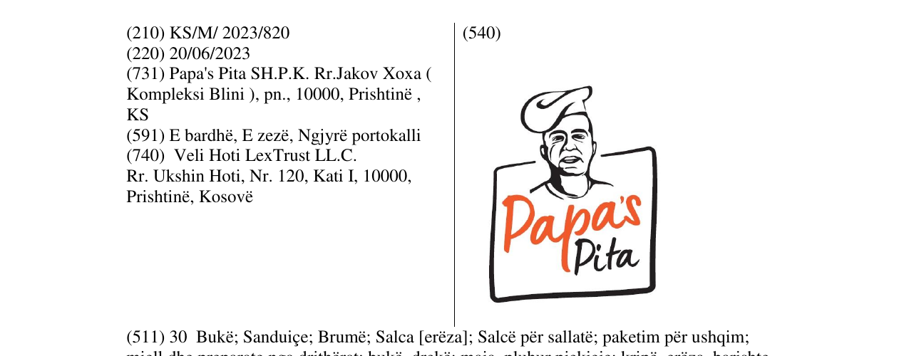 Zëri i markës papas pita në buletin