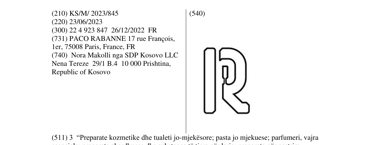 Zëri i markës POCO RABANNE në buletin