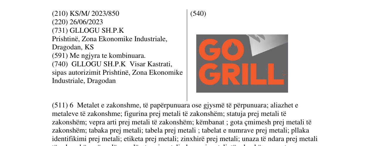Zëri i markës GO GRILL në buletin