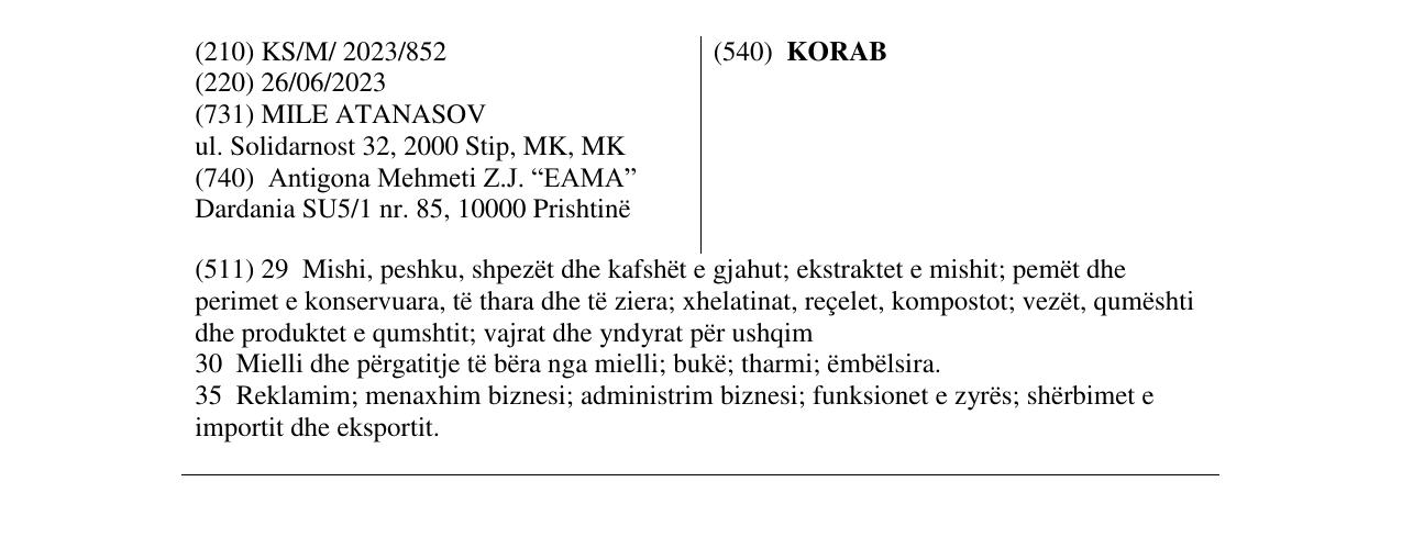 Zëri i markës KORAB në buletin