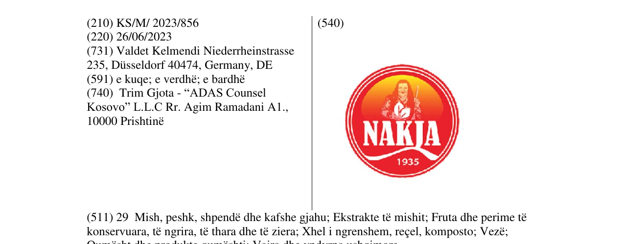 Zëri i markës NAKJA në buletin