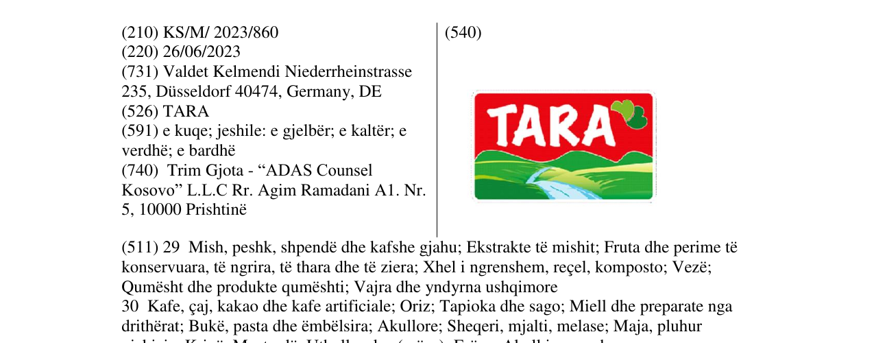 Zëri i markës TARA në buletin