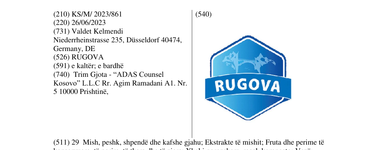 Zëri i markës RUGOVA në buletin