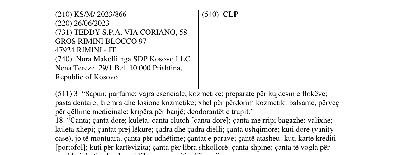 Zëri i markës CLP në buletin