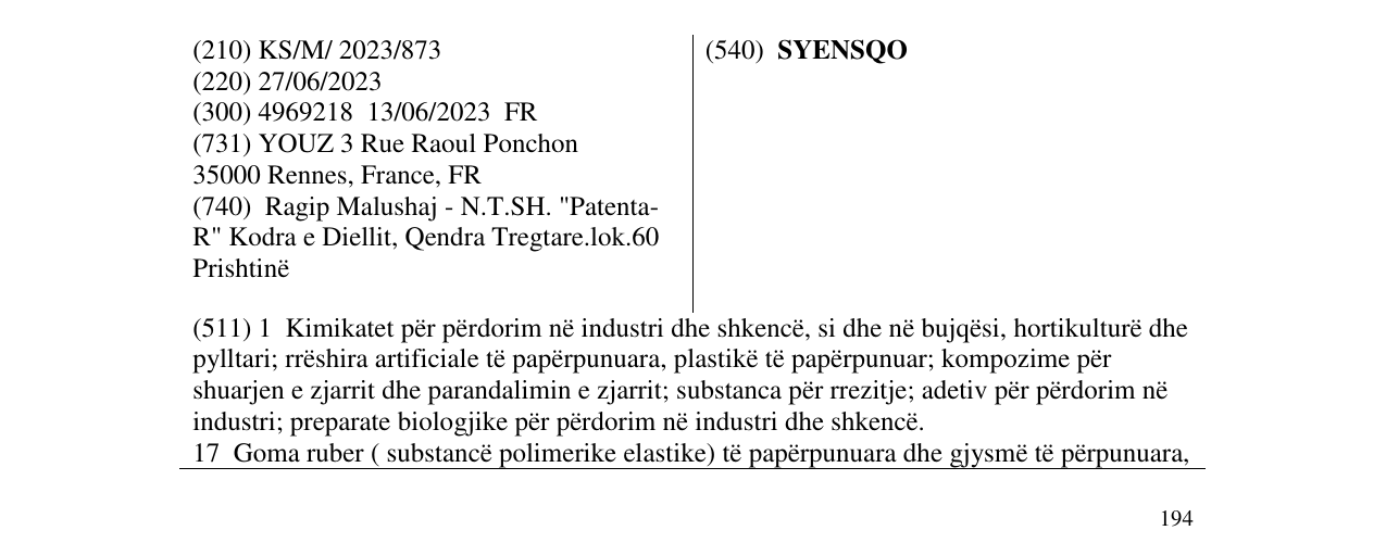 Zëri i markës SYENSQO në buletin