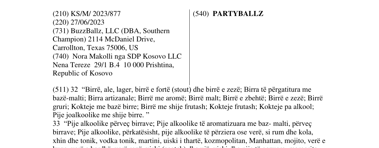 Zëri i markës PARTYBALLZ në buletin