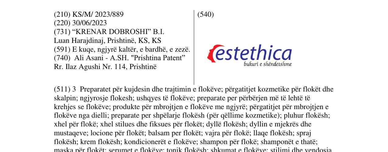 Zëri i markës estethica në buletin