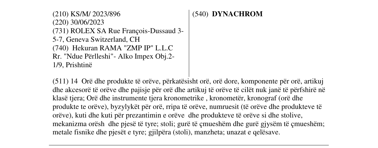 Zëri i markës DYNACHROM në buletin