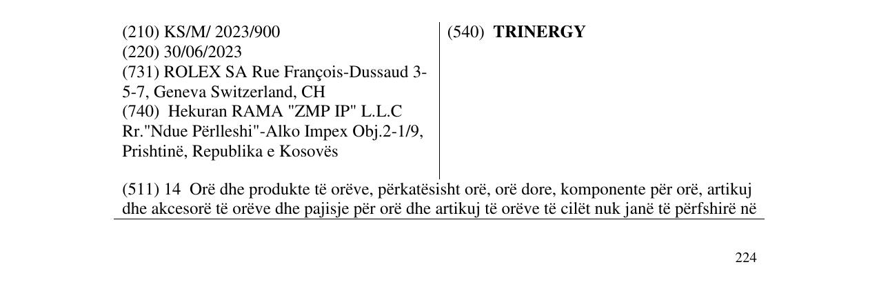 Zëri i markës TRINERGY në buletin