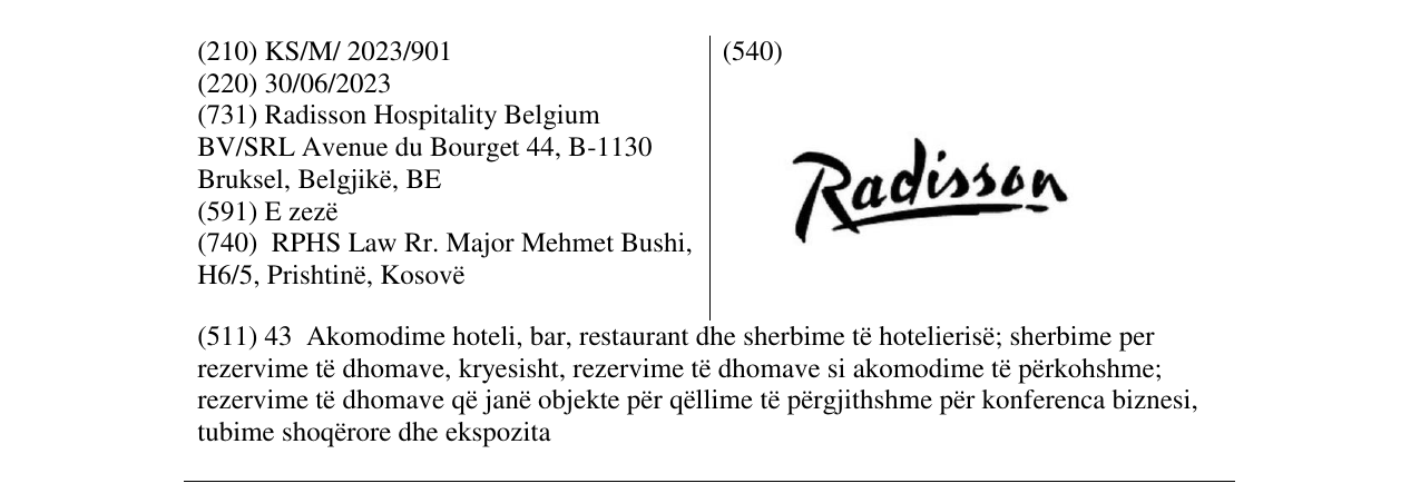 Zëri i markës Radisson në buletin