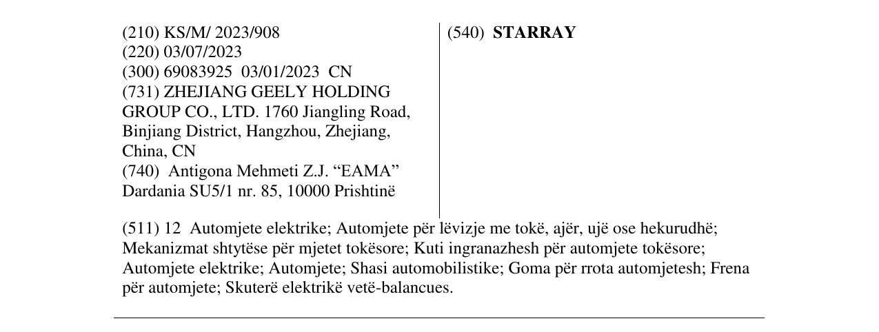 Zëri i markës STARRAY në buletin