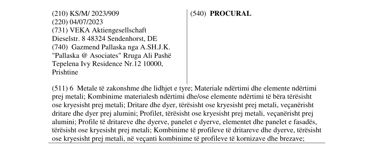 Zëri i markës PROCURAL në buletin