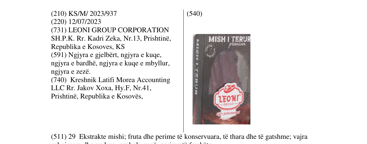 Zëri i markës leoni mish i terur në buletin