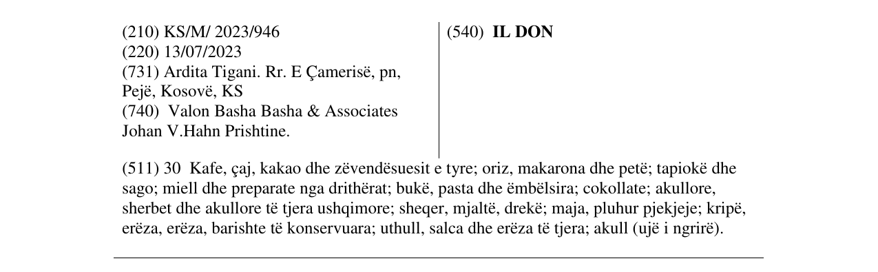 Zëri i markës IL DON në buletin