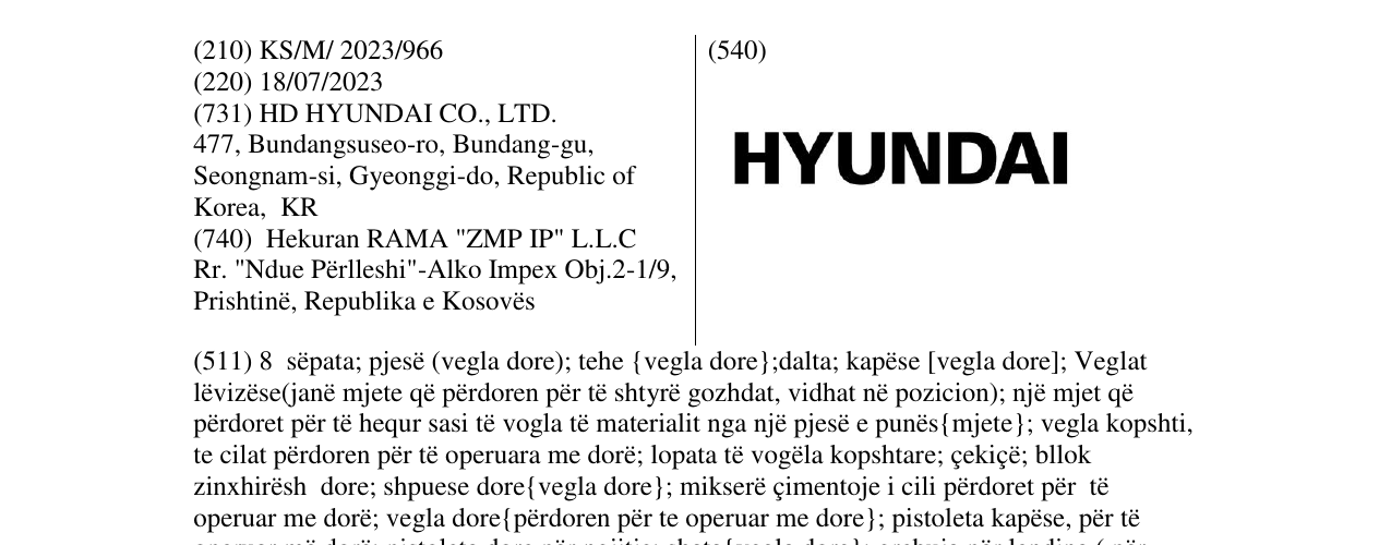 Zëri i markës HYUNDAI në buletin