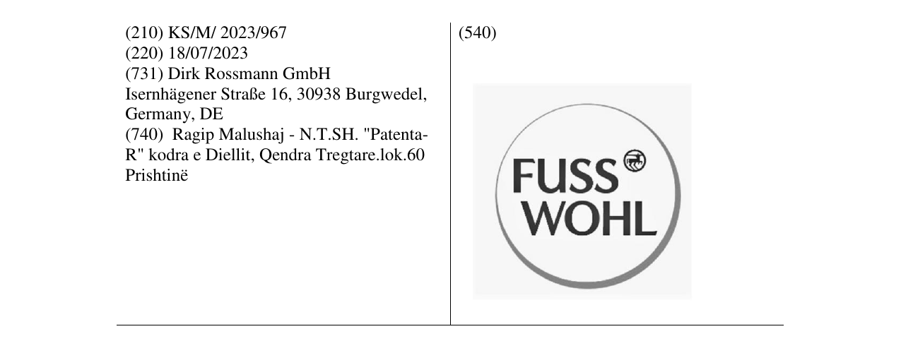 Zëri i markës FUSS WOHL në buletin