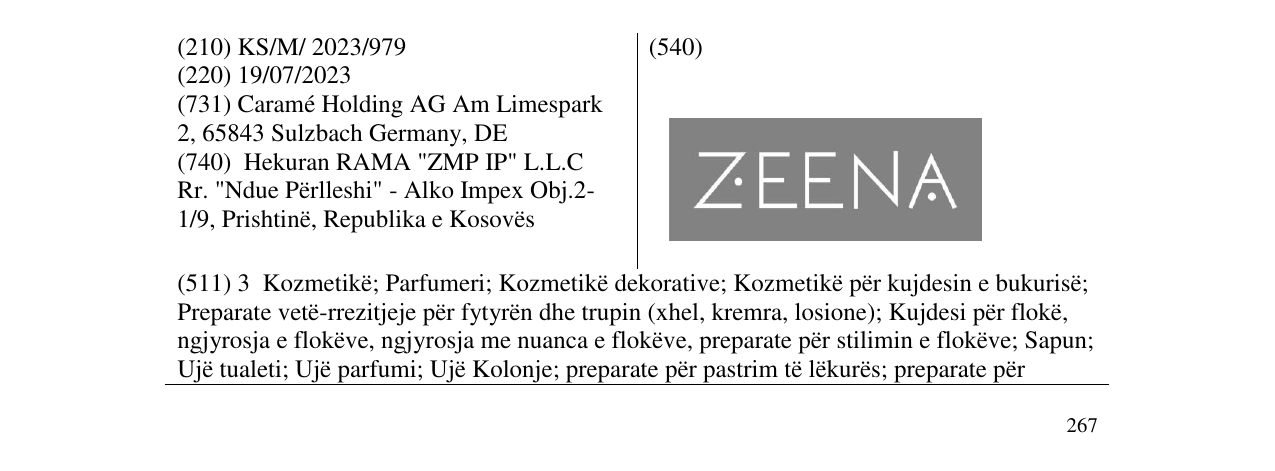 Zëri i markës ZEENA në buletin