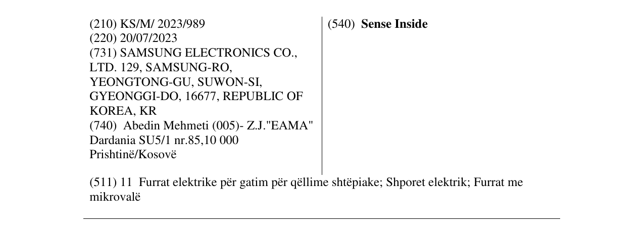 Zëri i markës Sense Inside në buletin
