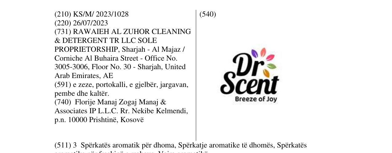 Zëri i markës Dr, Scent në buletin