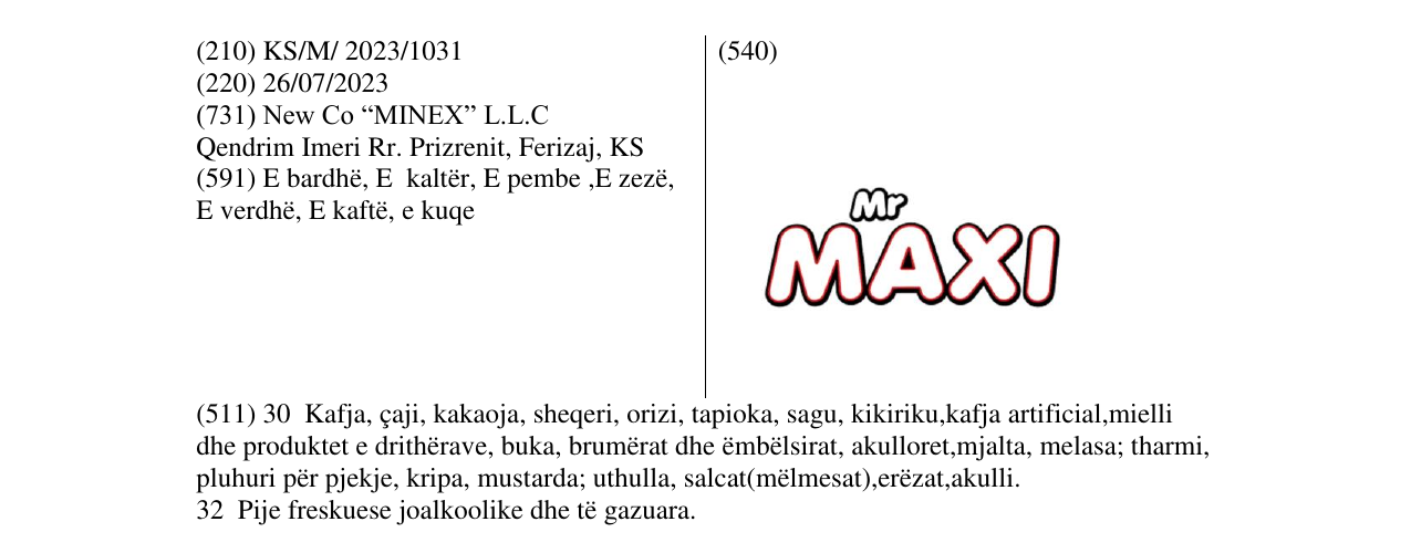 Zëri i markës Mr MAXI në buletin