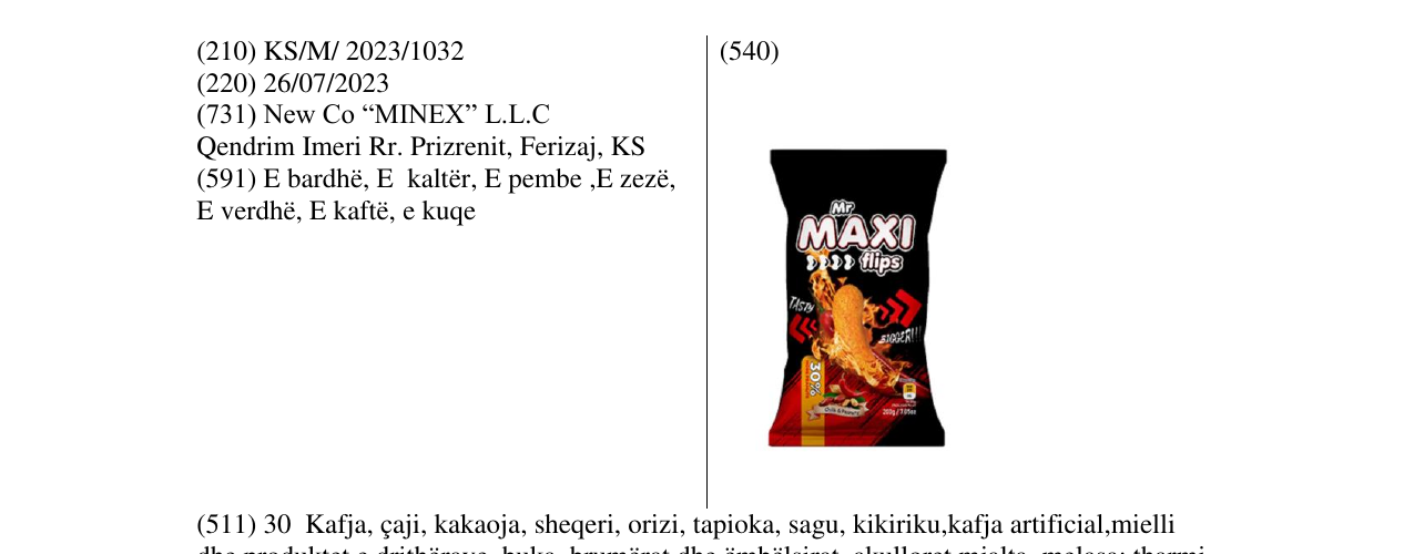 Zëri i markës Mr Maxi flipa chili në buletin