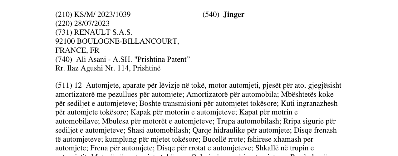Zëri i markës Jinger në buletin