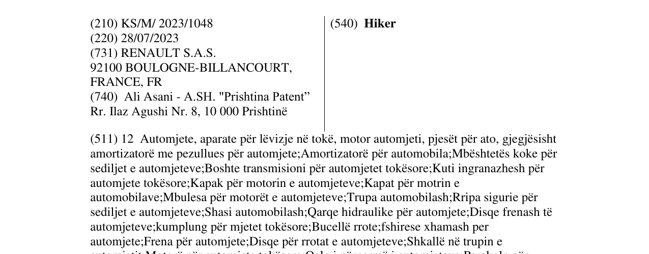Zëri i markës Hiker në buletin