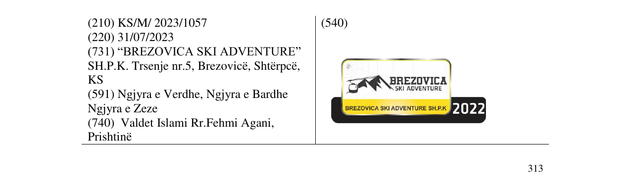 Zëri i markës BREZOVICA SKI ADVENTURE në buletin