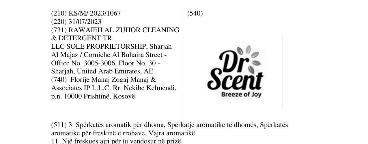 Zëri i markës Dr, Scent në buletin