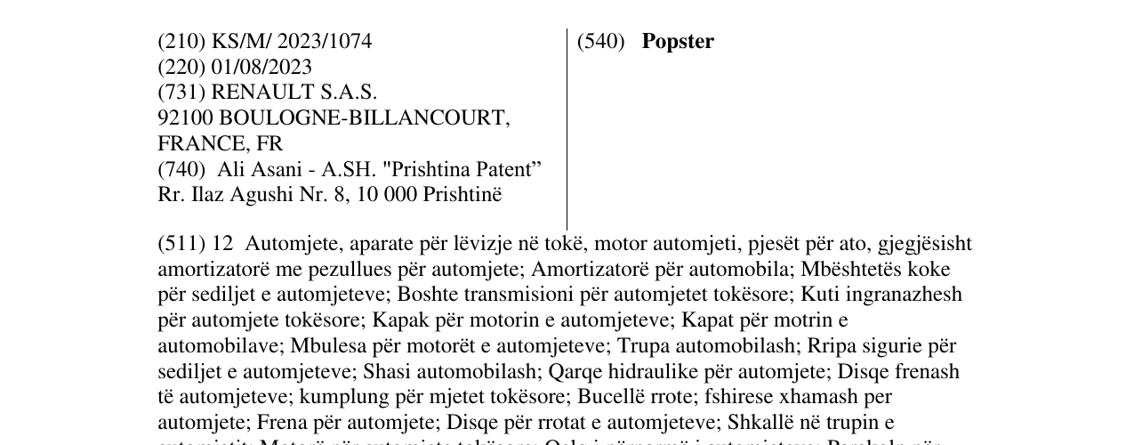 Zëri i markës Popster në buletin