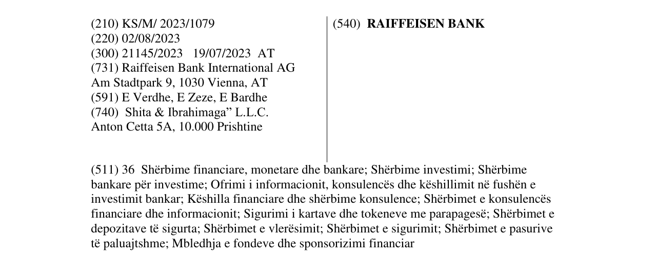 Zëri i markës RAIFFEISEN BANK në buletin