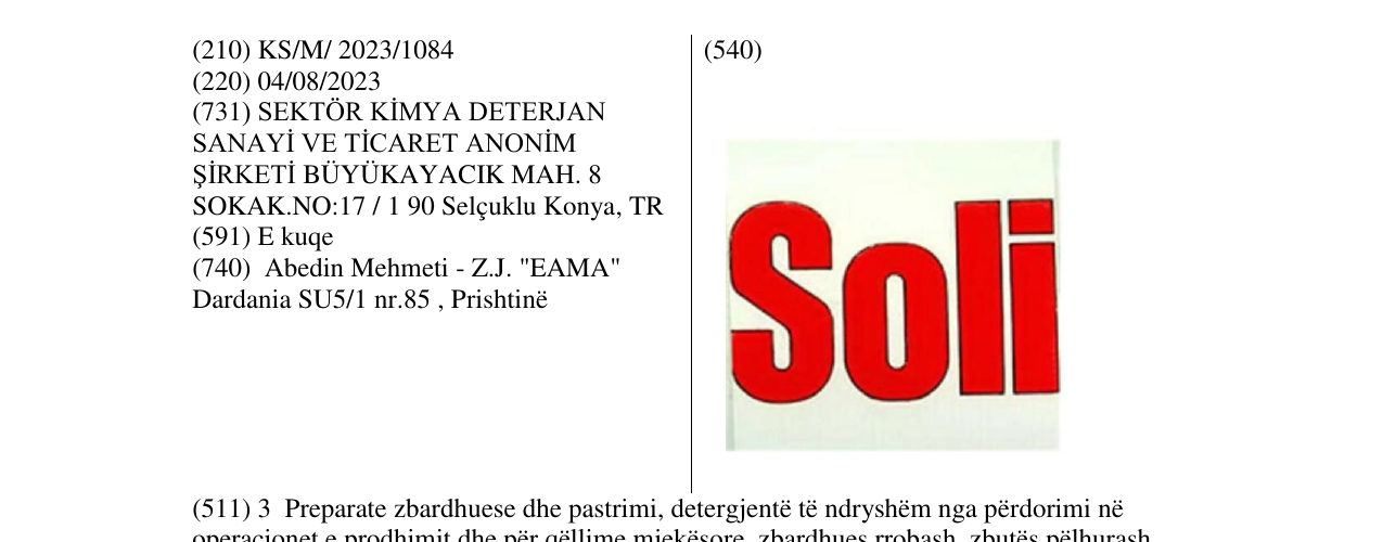 Zëri i markës SOLI në buletin